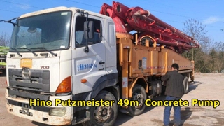 Bomba de hormigón Hino Chassis Putzmeister de 49 m, poco común y premium, 2012: excelente estado, ¡debe verlo!